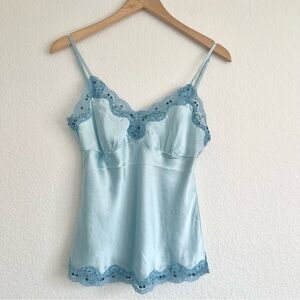 Gold Hawk Light Blue Lace Trim Camisole